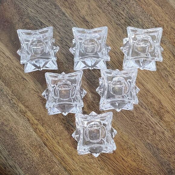Crystal Star Candle Holders Set of 6 Stackable Candle Holders for Taper Candles - Picture 1 of 8